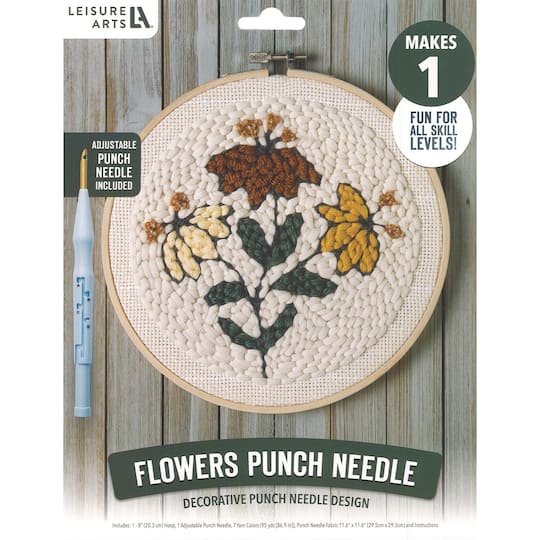 Leisure Arts Flowers Punch Needle Mini Maker Kit